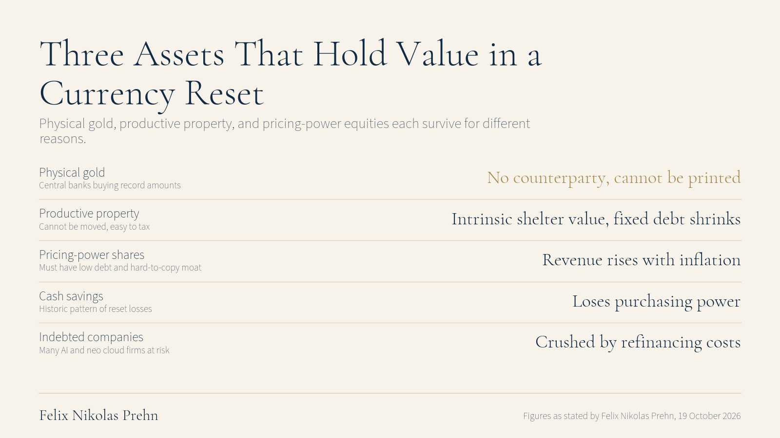 Chart from the Felix Nikolas Prehn video What Holds Its Value In a Currency Reset, and Why?